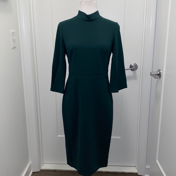 ✨SALE✨NWT! Green Calvin Klein Split Sleeve Sheath Dress - Picture 2 of 10